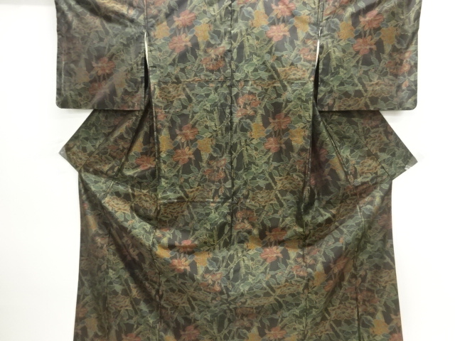 JAPANESE KIMONO / DORO OSHIMA TSUMUGI / WOVEN BRANCH FLOWER